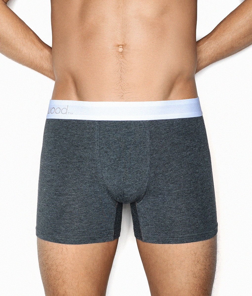 Wood Boxer Brief Charcoal-grey