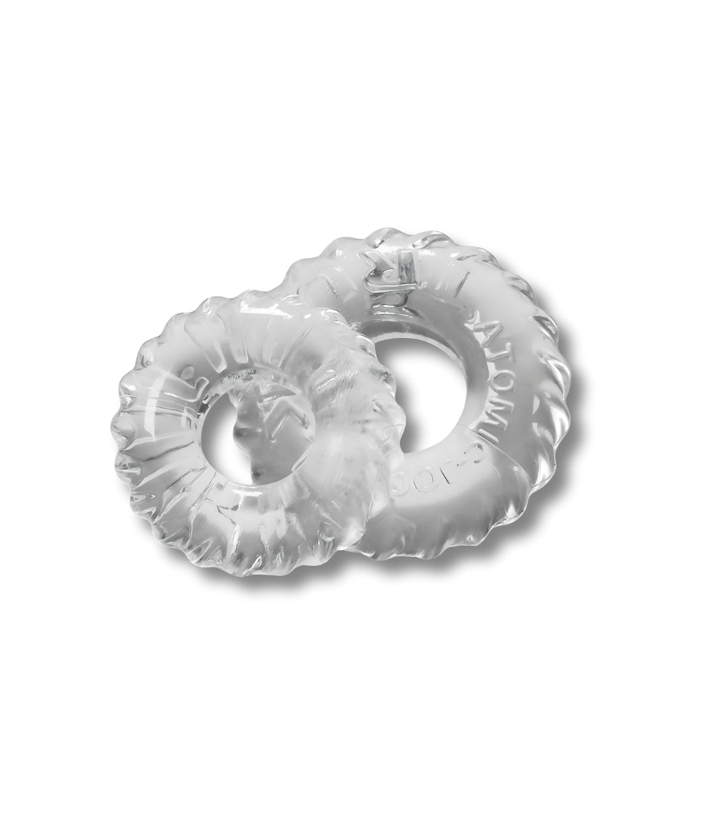 OXBALLS 2-Pack Of Stretchy Truckt Cockring Clear