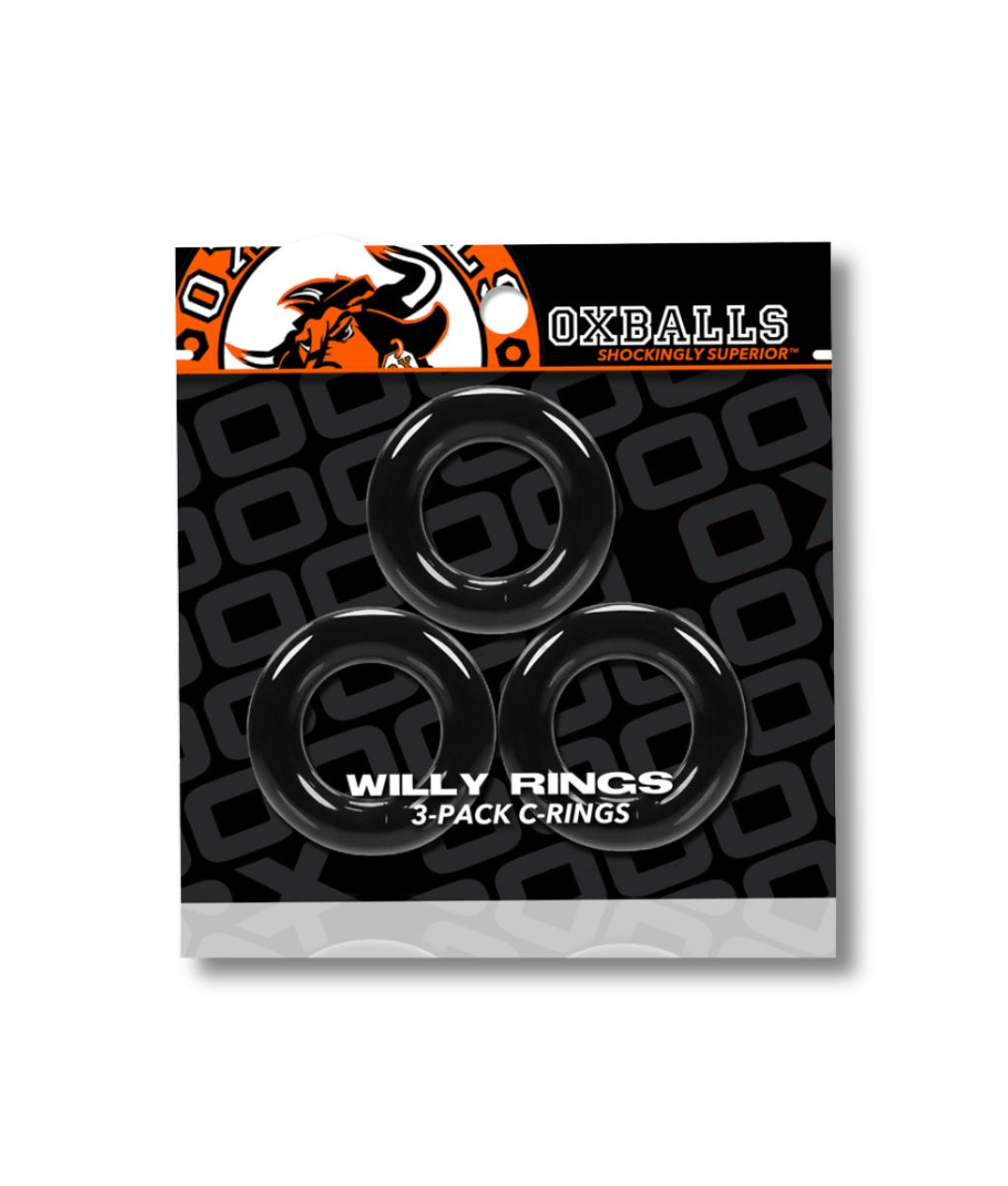 OXBALLS 3-Pack of Stretchy Willy Rings Cockrings Black