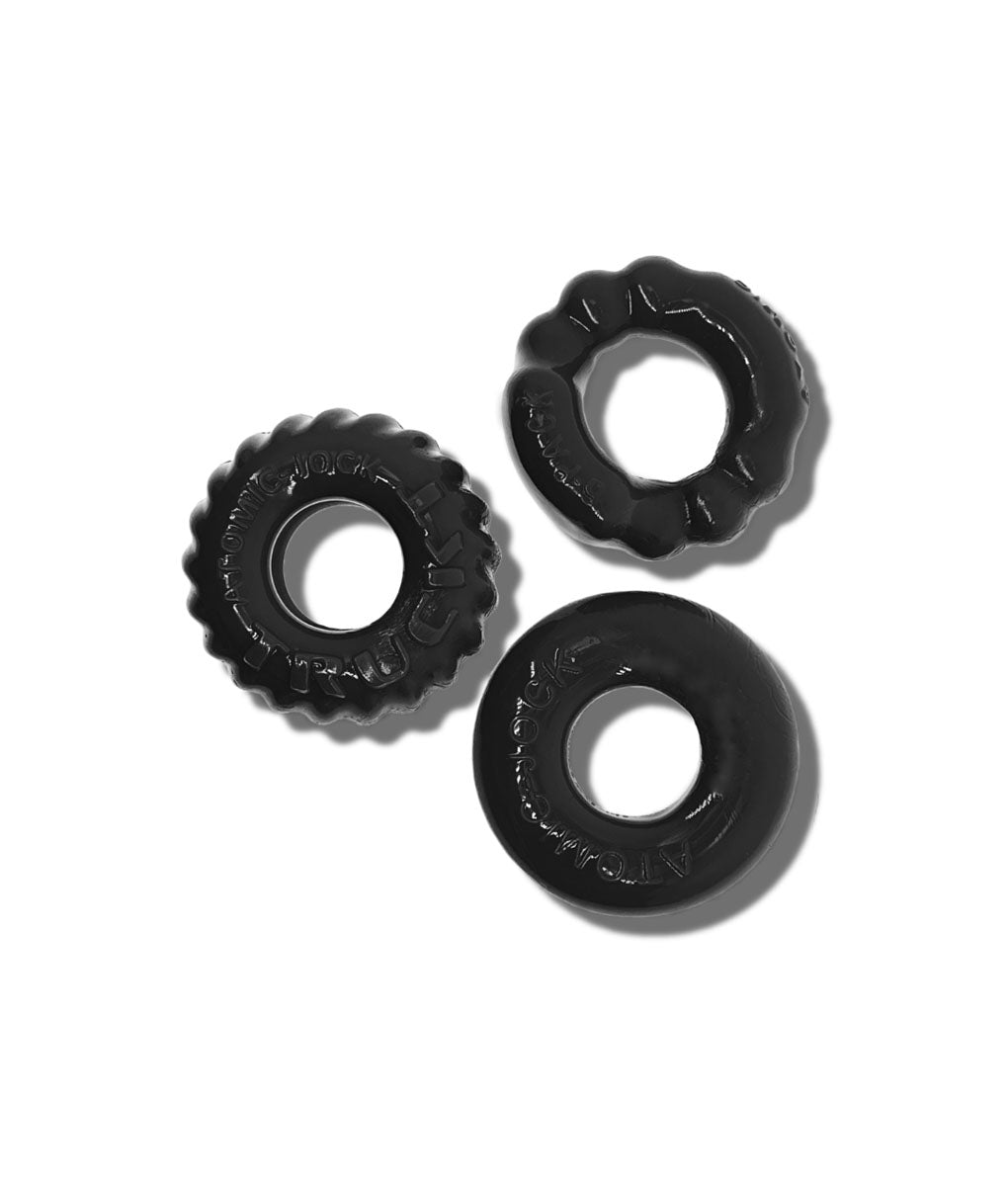 Oxballs Bonemaker 3-Pack Boner Cockring Kit Black