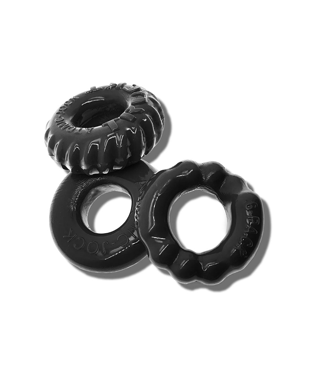 Oxballs Bonemaker 3-Pack Boner Cockring Kit Black