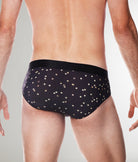 Parke & Ronen Printed Low-Rise Brief Black-galileo