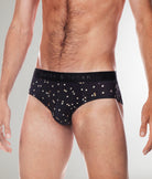 Parke & Ronen Printed Low-Rise Brief Black-galileo