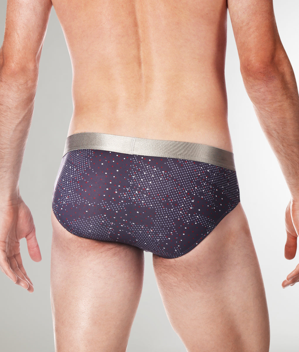 Parke & Ronen Printed Low-Rise Brief Steel-grey-andromeda