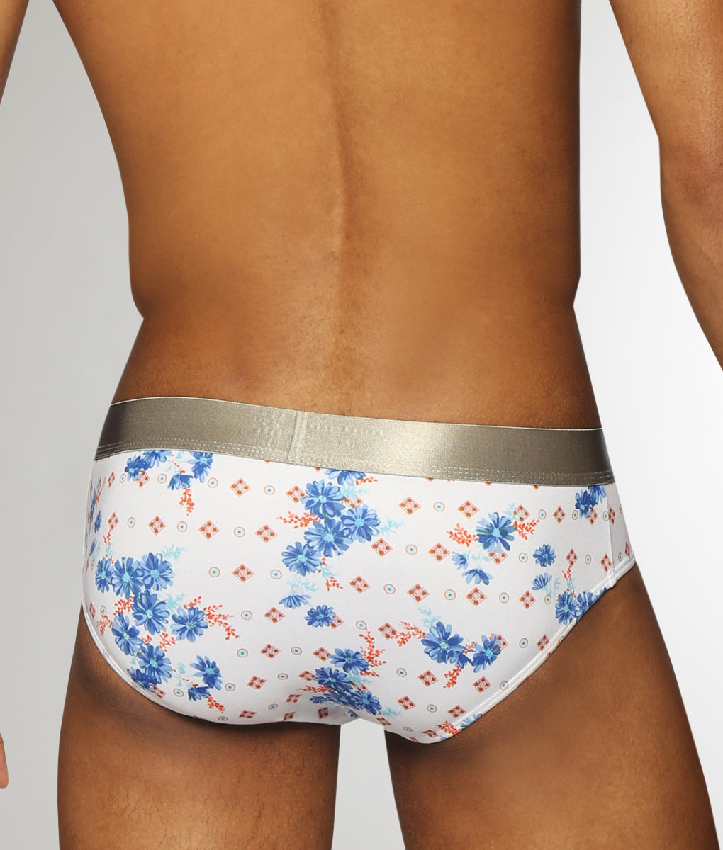 Parke & Ronen Printed Low-Rise Brief Posies-lapis