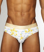 Parke & Ronen Printed Low-Rise Brief Posies-yellow