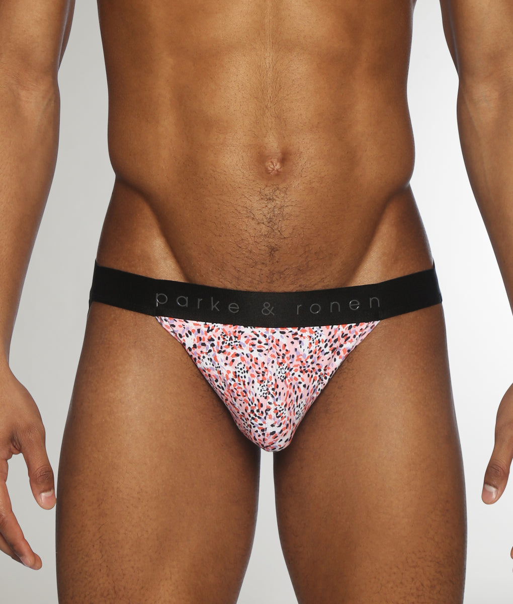 Parke & Ronen Printed Low-Rise Jockstrap Roar-pink