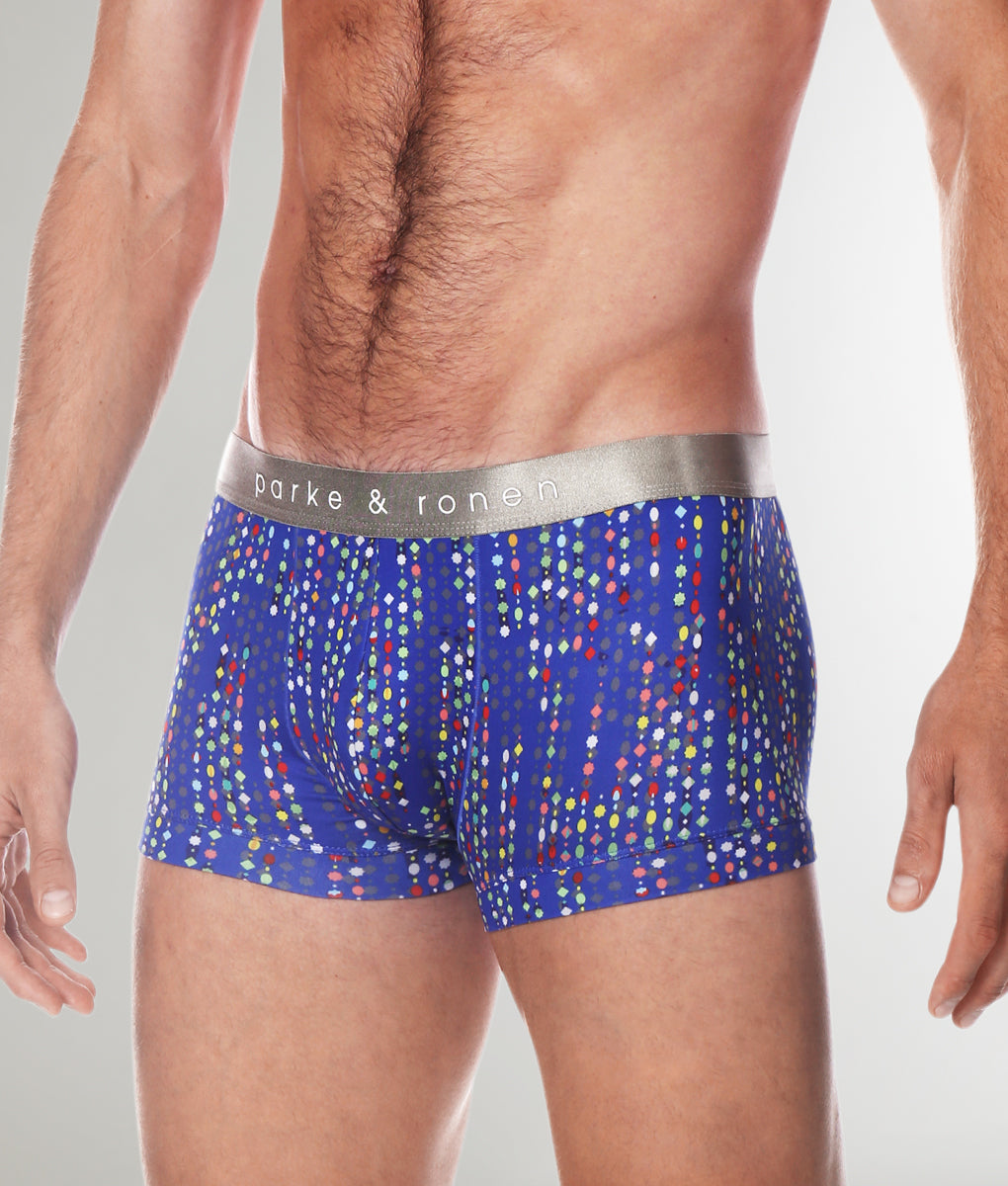 Parke & Ronen Printed Low Rise Trunk Royal-blue-gala