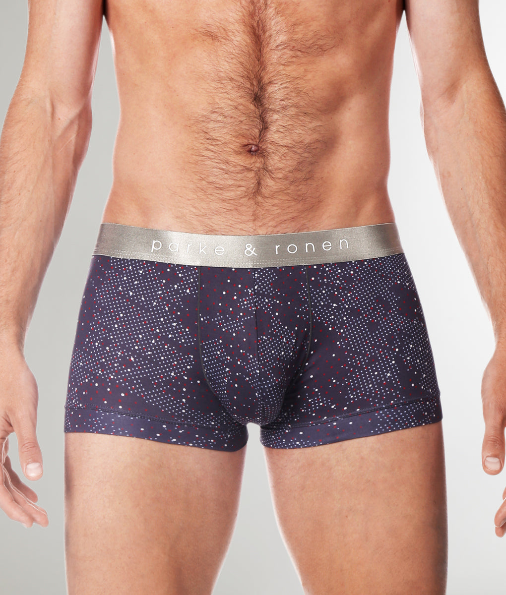Parke & Ronen Printed Low Rise Trunk Steel-grey-andromeda