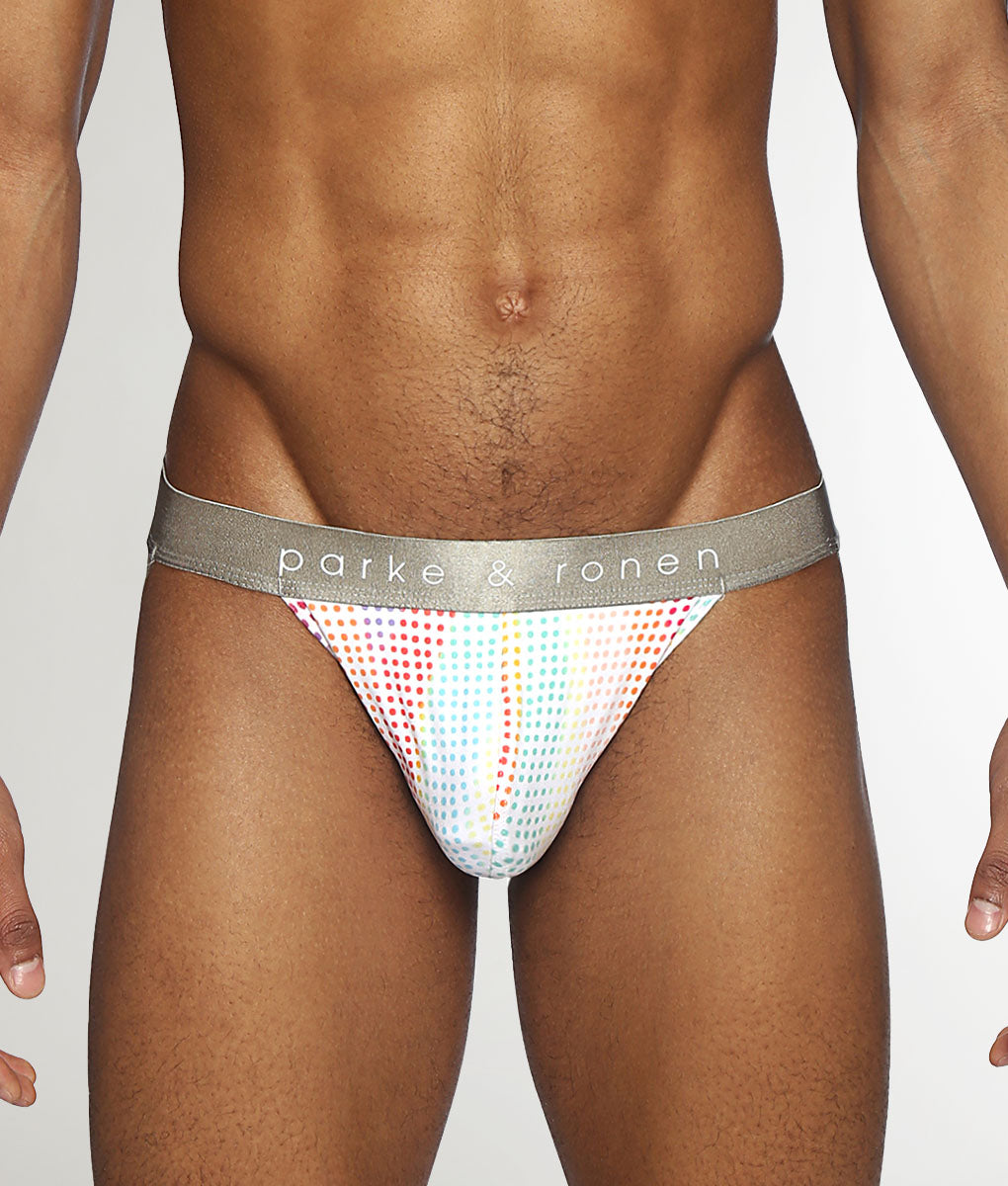 Parke & Ronen Pride Funfetti Jockstrap White