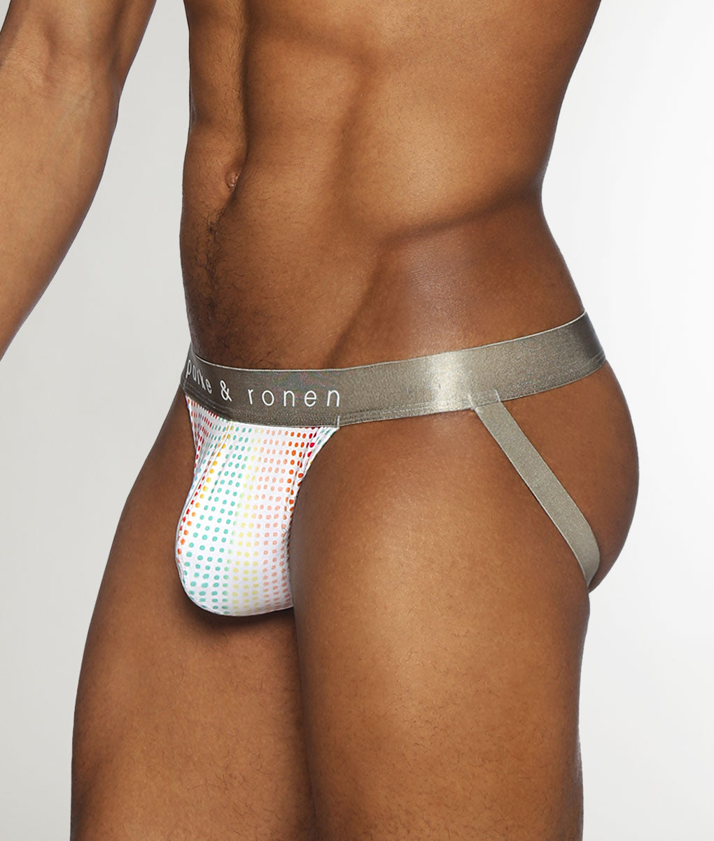 Parke & Ronen Pride Funfetti Jockstrap White