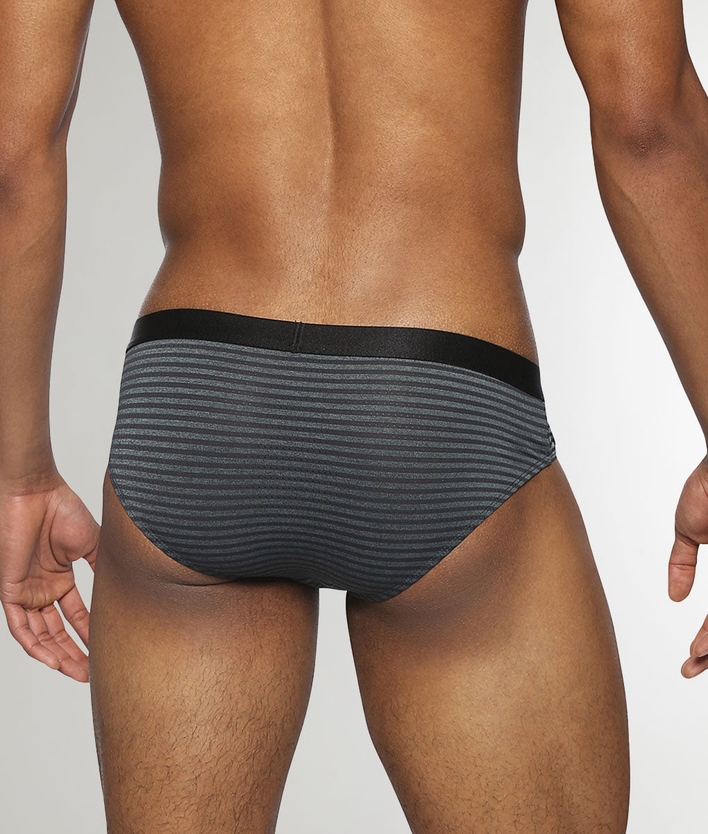 Parke & Ronen Vault Stripe Low-Rise Brief Forest
