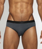 Parke & Ronen Vault Stripe Low-Rise Brief Forest