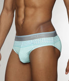 Parke & Ronen Lattice Printed Low-Rise Brief Aqua