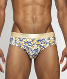 Parke & Ronen Honey Comb Printed Low Rise Brief Gold