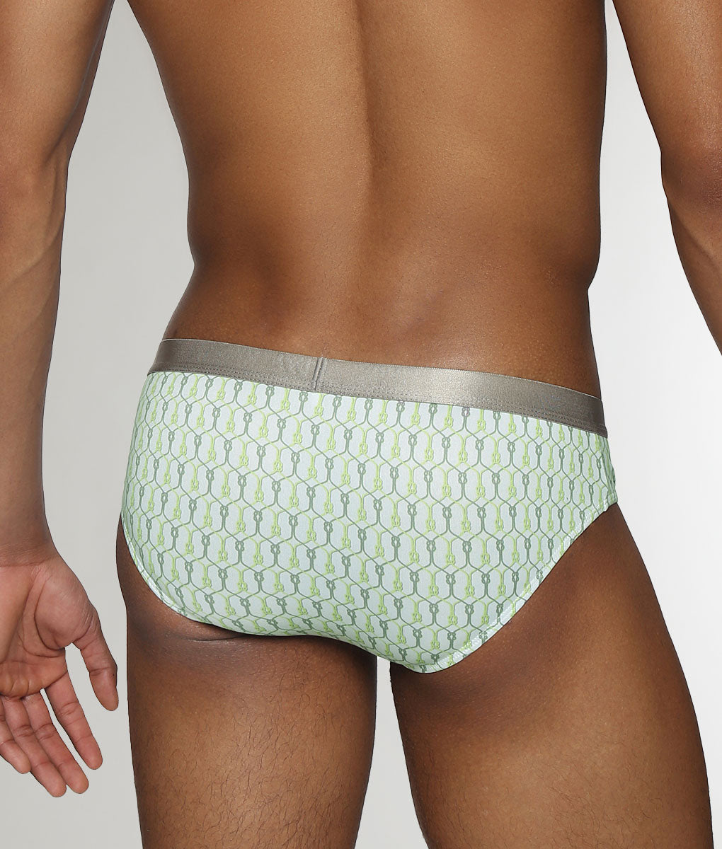 Parke & Ronen Sailors Knot Printed Low-Rise Brief Lime