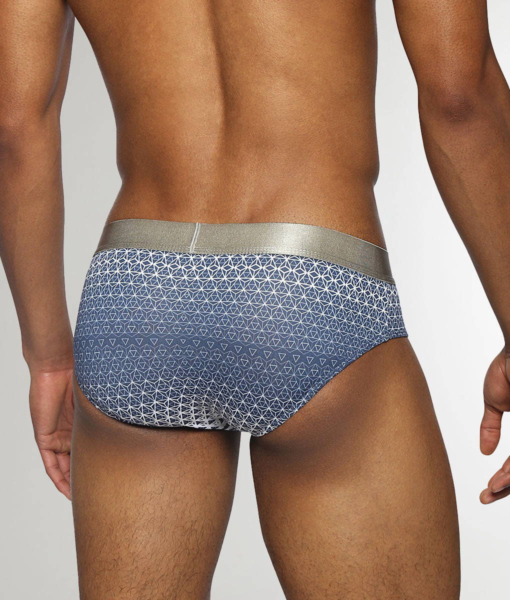 Parke & Ronen Horizon Printed Low Rise Brief Navy