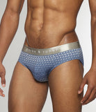 Parke & Ronen Horizon Printed Low Rise Brief Navy