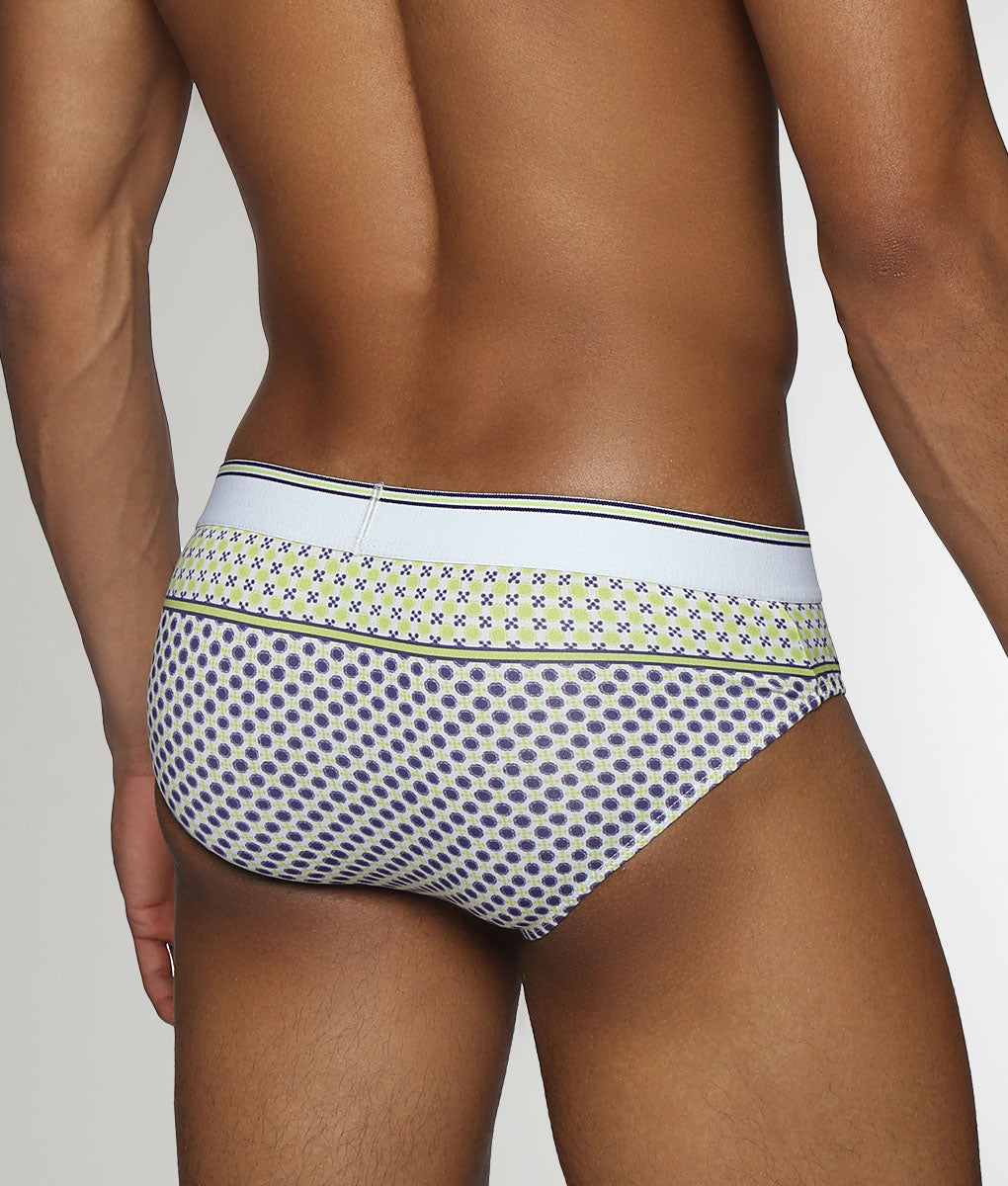 Parke & Ronen Lattice Printed Low-Rise Brief Zest