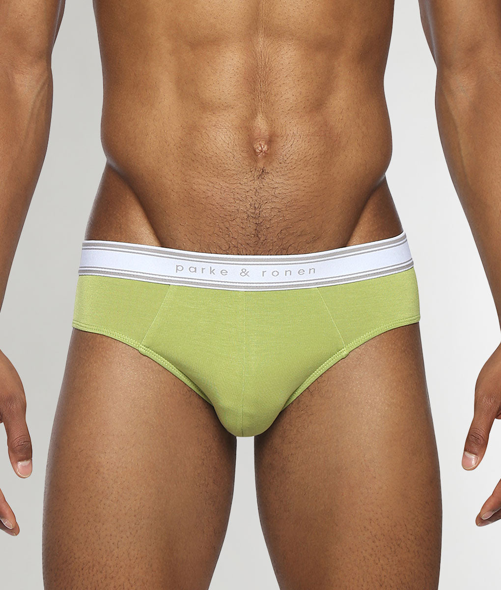 Parke & Ronen Retro Solid Low-Rise Brief Grass
