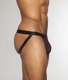 Parke & Ronen Vault Stripe Jockstrap Burgundy