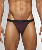Parke & Ronen Vault Stripe Jockstrap Burgundy