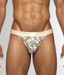 Parke & Ronen Honey Comb Printed Jockstrap Gold