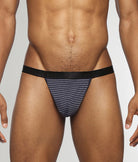 Parke & Ronen Vault Stripe Thong Midnight