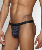 Parke & Ronen Sailors Knot Printed Thong Black