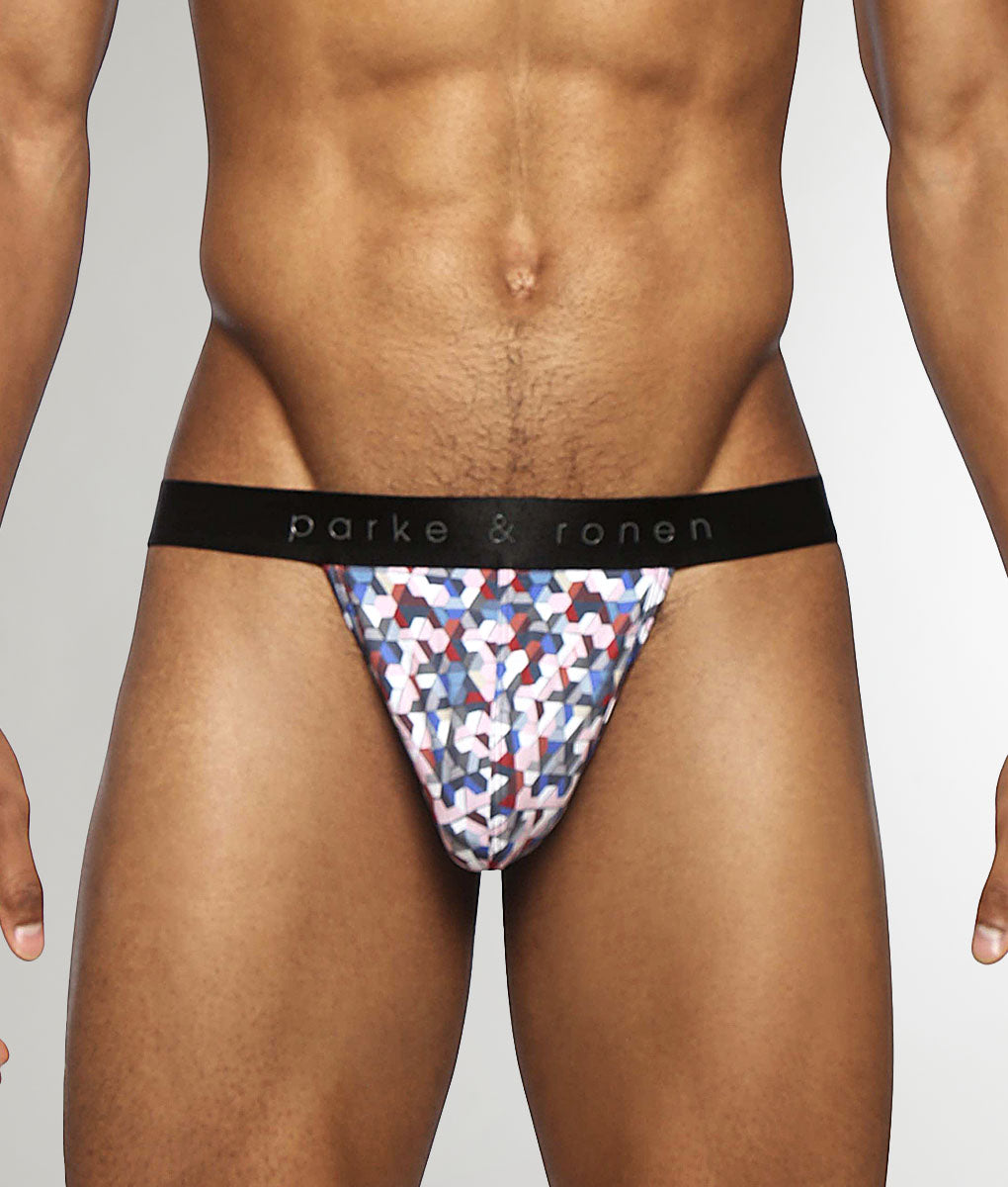 Parke & Ronen Honey Comb Printed Thong Vamp