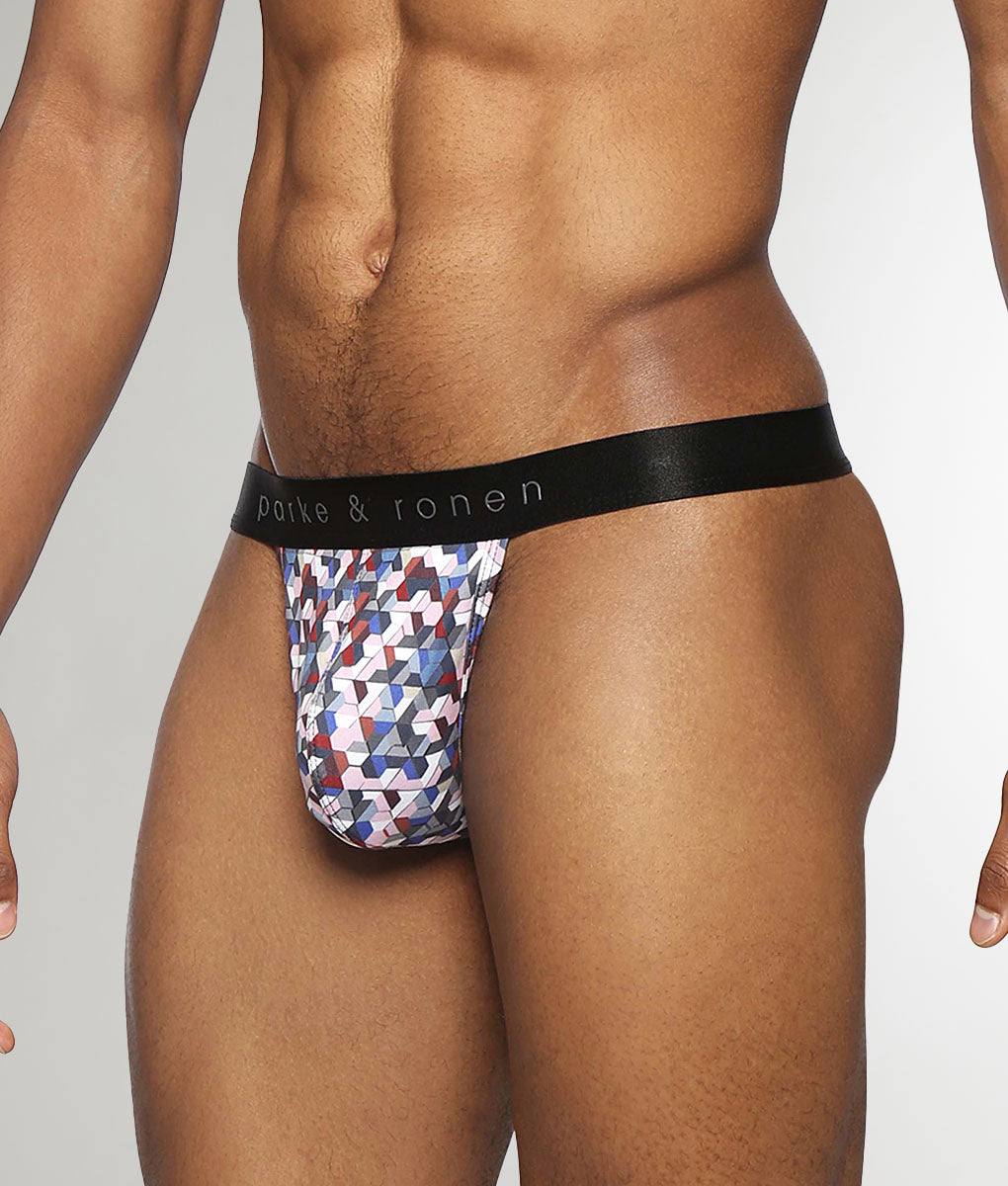 Parke & Ronen Honey Comb Printed Thong Vamp