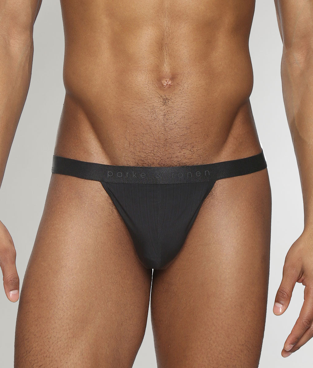 Parke & Ronen Coastal Nylon Thong Black