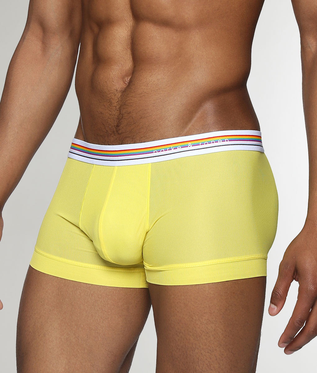 Parke & Ronen Boudoir Pride Nylon Low-Rise Trunk Canary