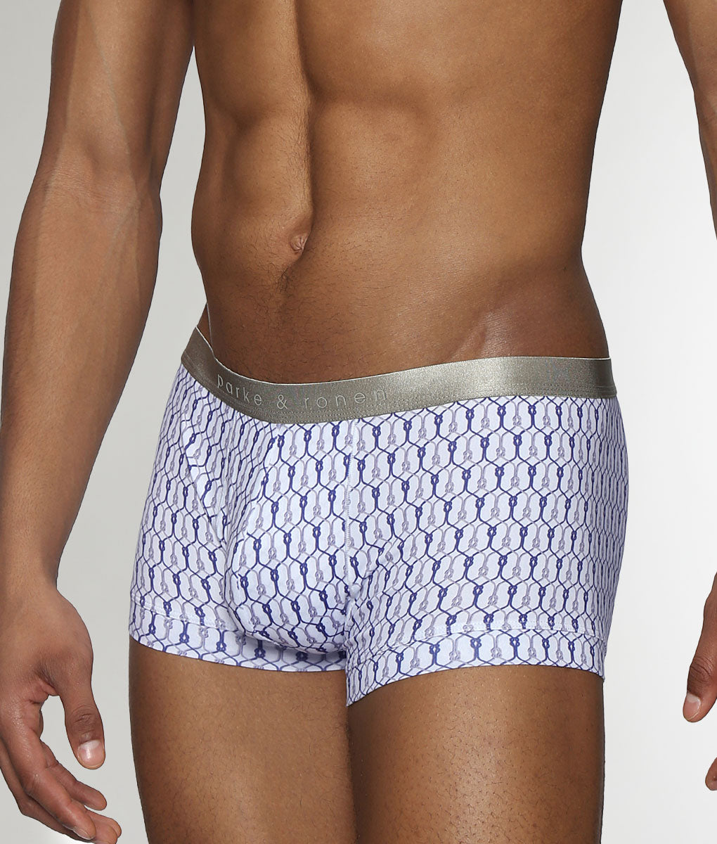 Parke & Ronen Sailors Knot Printed Low-Rise Trunk Blue