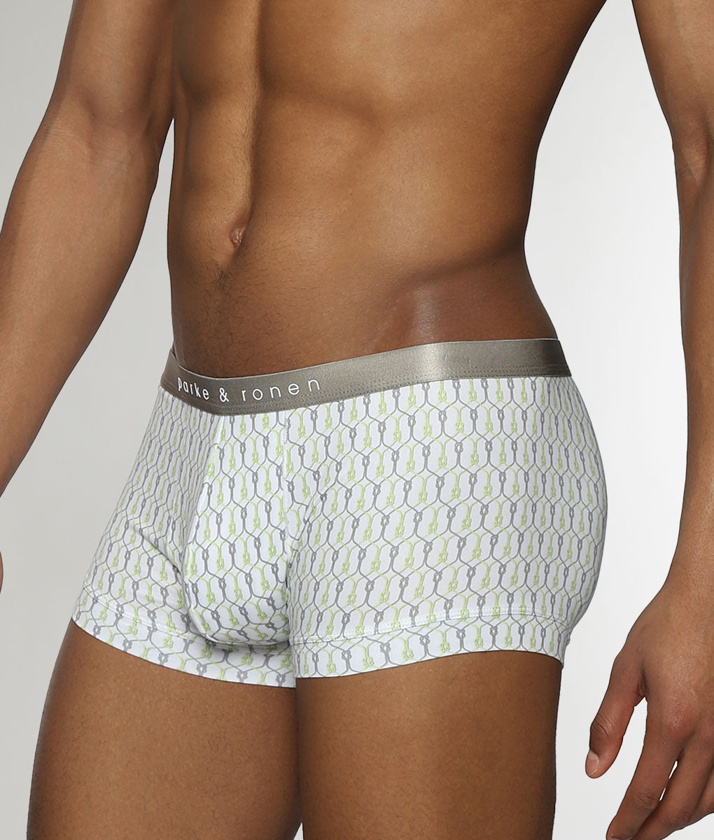 Parke & Ronen Sailors Knot Printed Low-Rise Trunk Lime