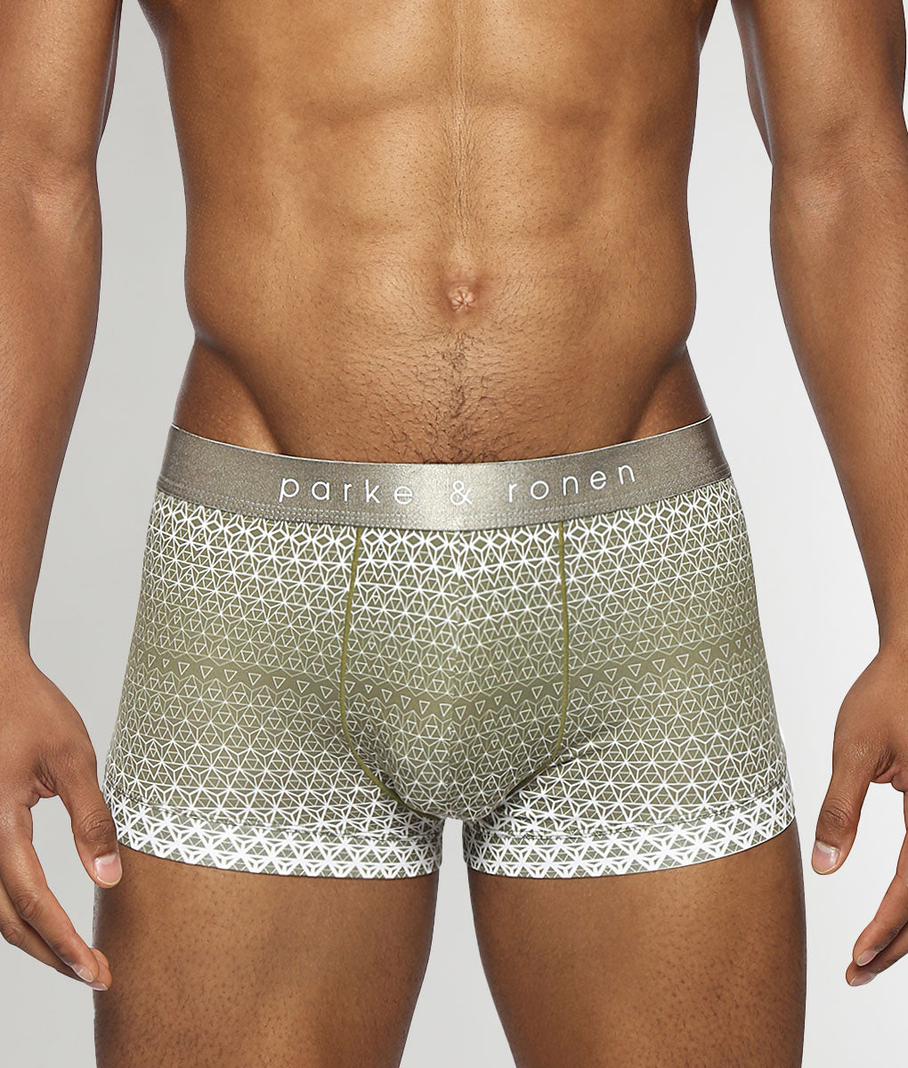 Parke & Ronen Horizon Printed Low Rise Trunk Moss