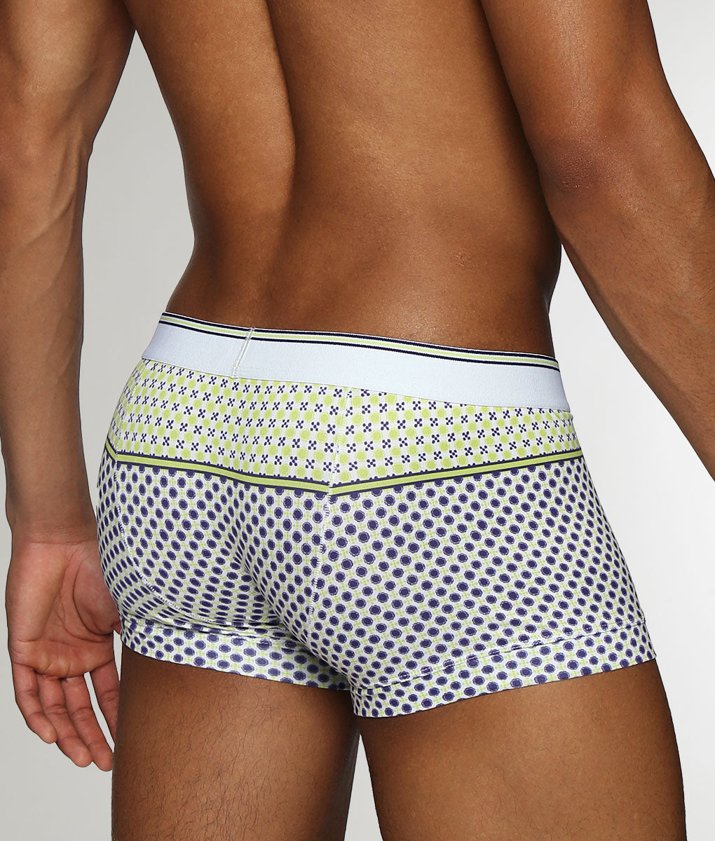 Parke & Ronen Lattice Printed Low-Rise Trunk Zest