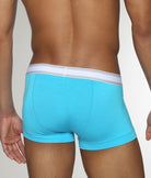 Parke & Ronen Retro Solid Low-Rise Trunk Blue-lagoon