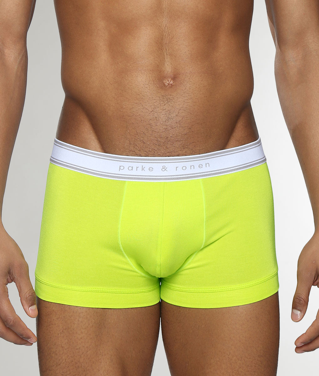 Parke & Ronen Retro Solid Low-Rise Trunk Lime-pop