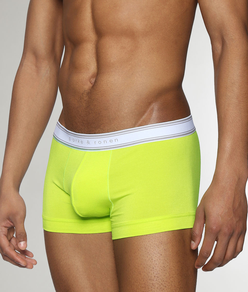 Parke & Ronen Retro Solid Low-Rise Trunk Lime-pop