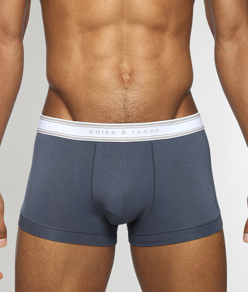 Parke & Ronen Retro Solid Low-Rise Trunk Prussian
