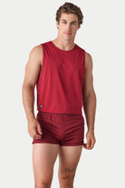Awry Rookie Reversible Tank Navy & Red — side two (reversed), showing alternate colorway