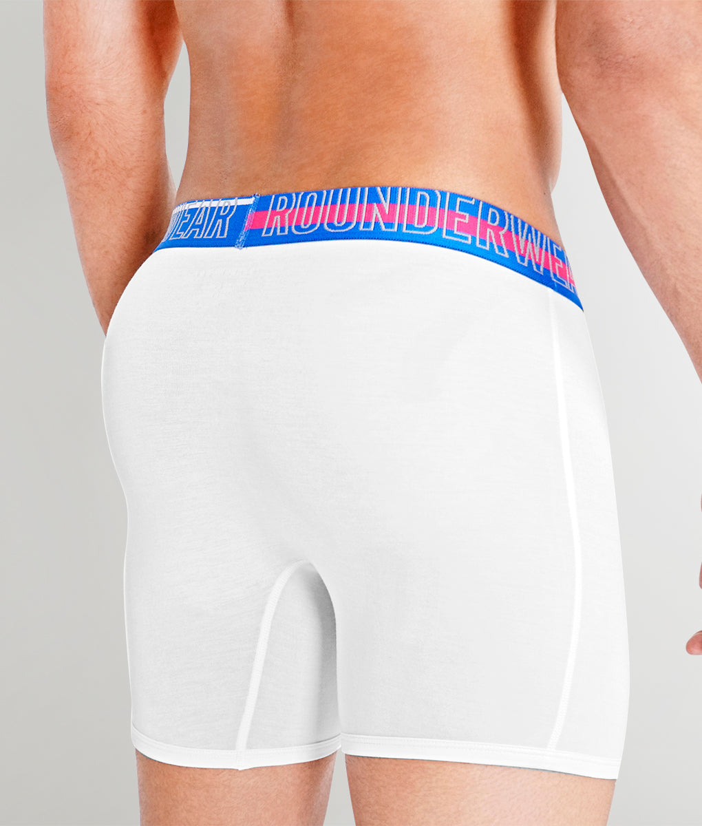 Rounderbum Prime Boxer Brief White-blue