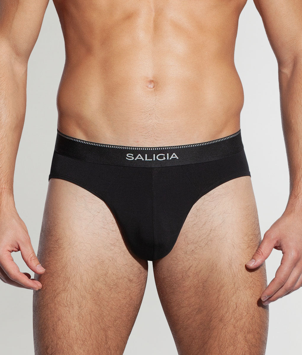 Saligia Greek Herringbone Brief Black