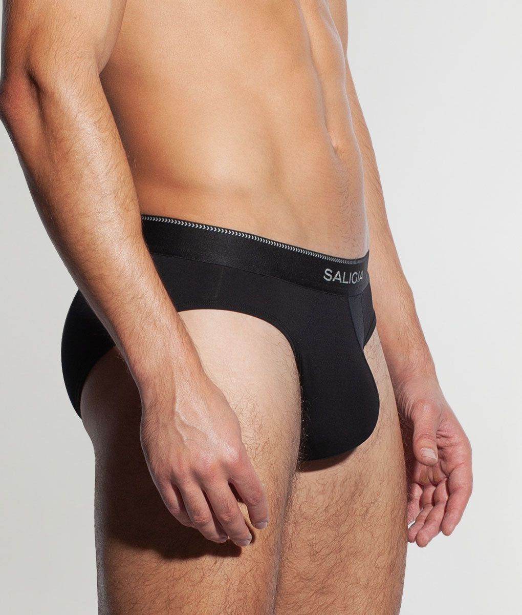 Saligia Greek Herringbone Brief Black