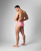 Teamm8 Score Sheer Slim Brief Blush - shaped front pouch detail close-up