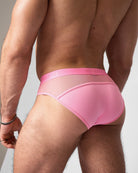 Teamm8 Score Sheer Slim Brief Blush - mens sheer briefs peek-a-boo sheer back insert