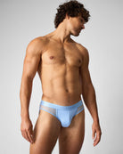 Teamm8 Score Sheer Slim Jockstrap Arctic Blue - mens sheer jockstrap underwear sheer side inserts front view
