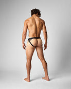 Teamm8 Score Sheer Slim Jockstrap Onyx - mens sheer jockstrap underwear open back view