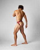 Teamm8 Score Sheer Slim Jockstrap Shiraz - mens sheer jockstrap underwear open back view